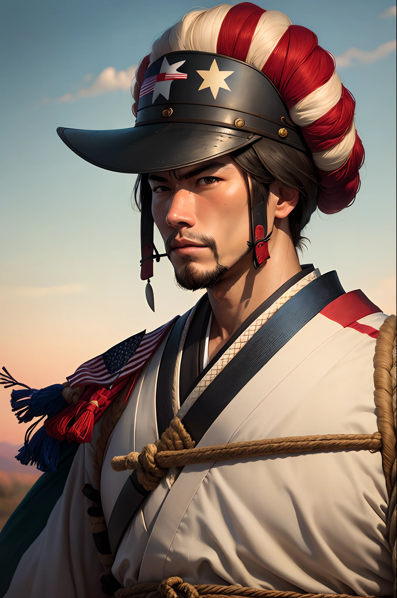 Patriotic American samurai