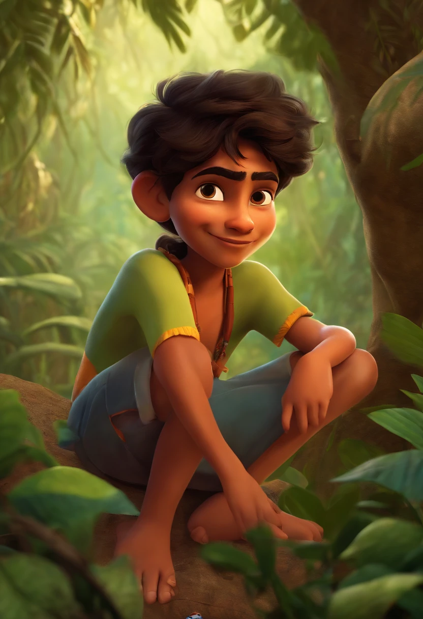 Cute Indian  Boy in Pixar Jungle