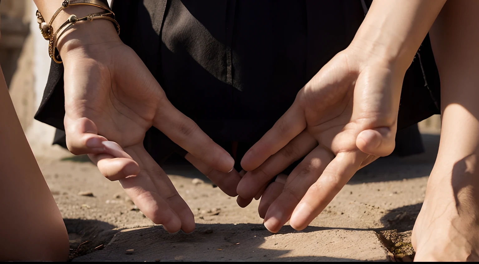 An image of women's hands from different backgrounds, idades e etnias, united in a gesture of solidarity and faith.