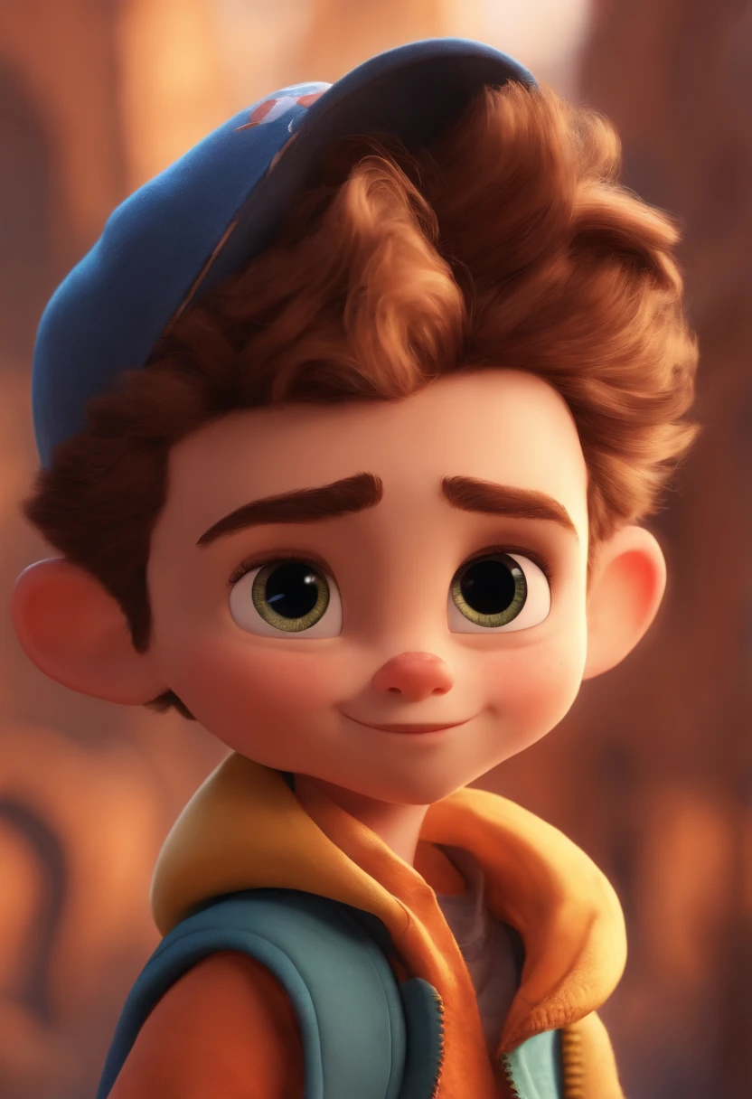Image of a boy for a story in a YouTube video in Pixar format, He's the little allabester, He's the class leader, He's outgoing, Playful and gets up for a lot of things