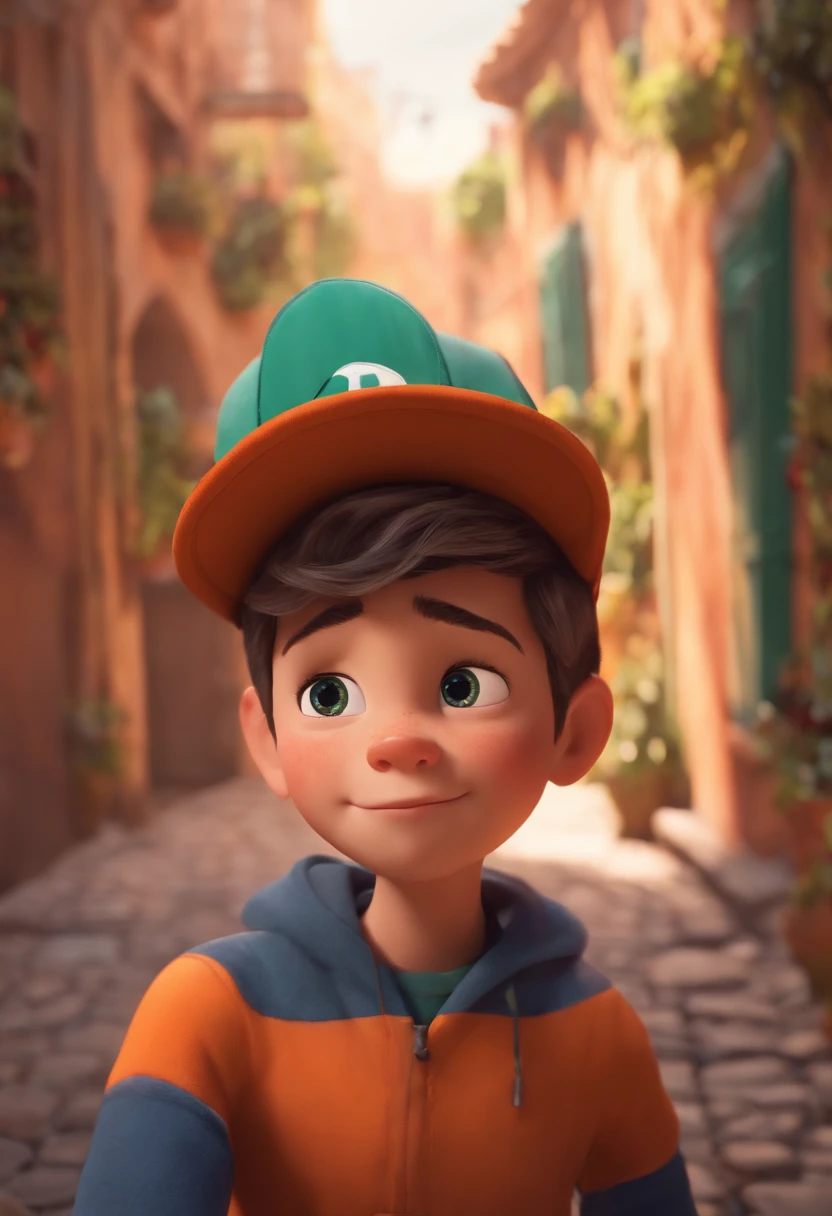 Image of a boy for a story in a YouTube video in Pixar format, He's the allabester, He's the class leader, He's outgoing, Playful and gets up for a lot of things
