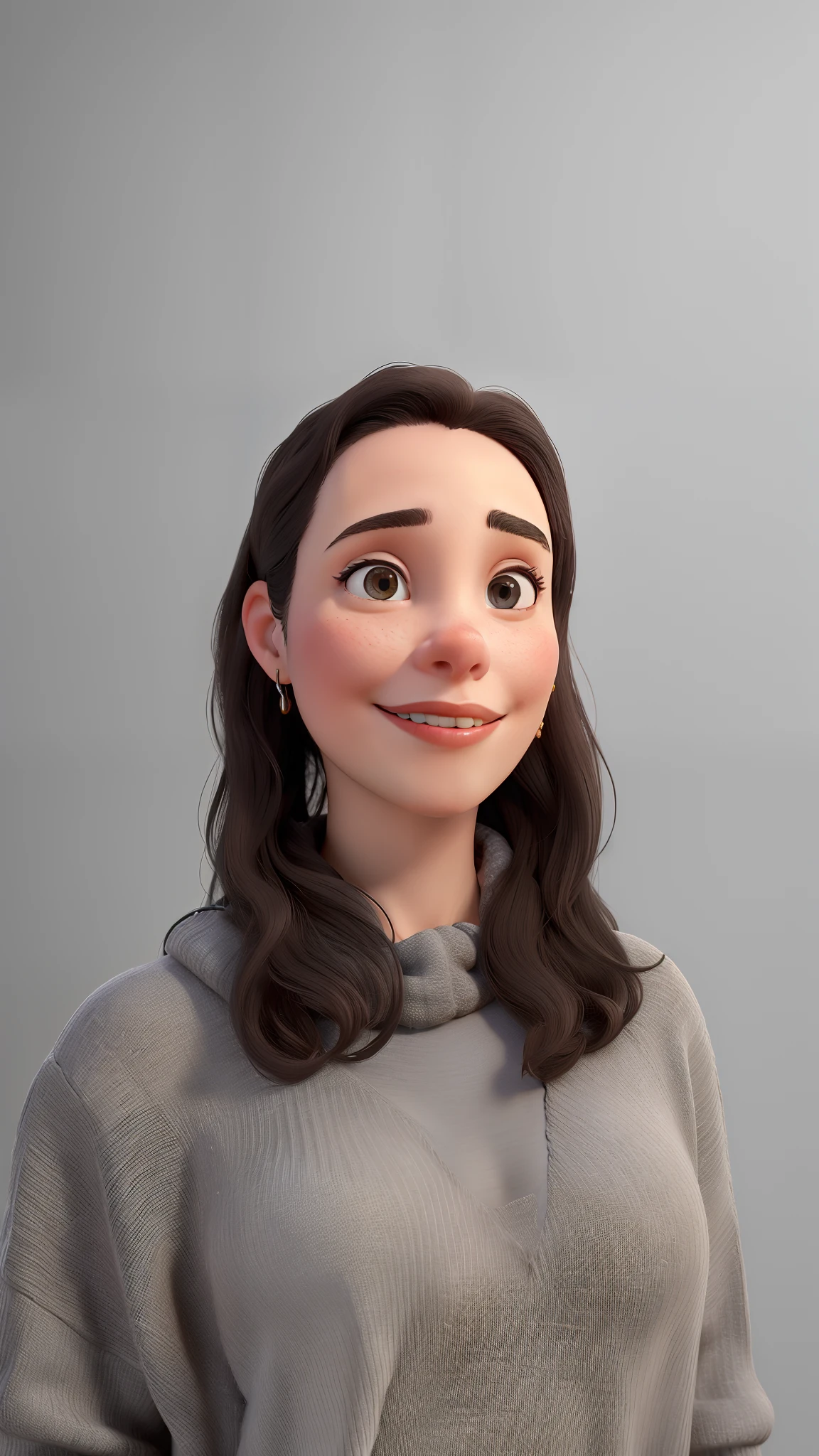Obra-prima, de melhor qualidade, uma mulher, wearing a gray sweater