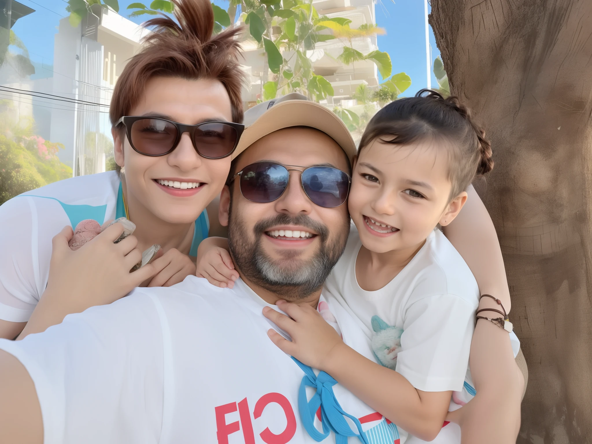 There are three people and a child in a pool, marido esposa e filho, Directed by: Nandor Soldier, vacation photo, 3 5 year brazilian mother, imagem de perfil, Happy family, Malika Favre, andrea rocha, Directed by: Márta Lacza, david rios ferreira, by Gina Pellón, em uma piscina, Family photo
