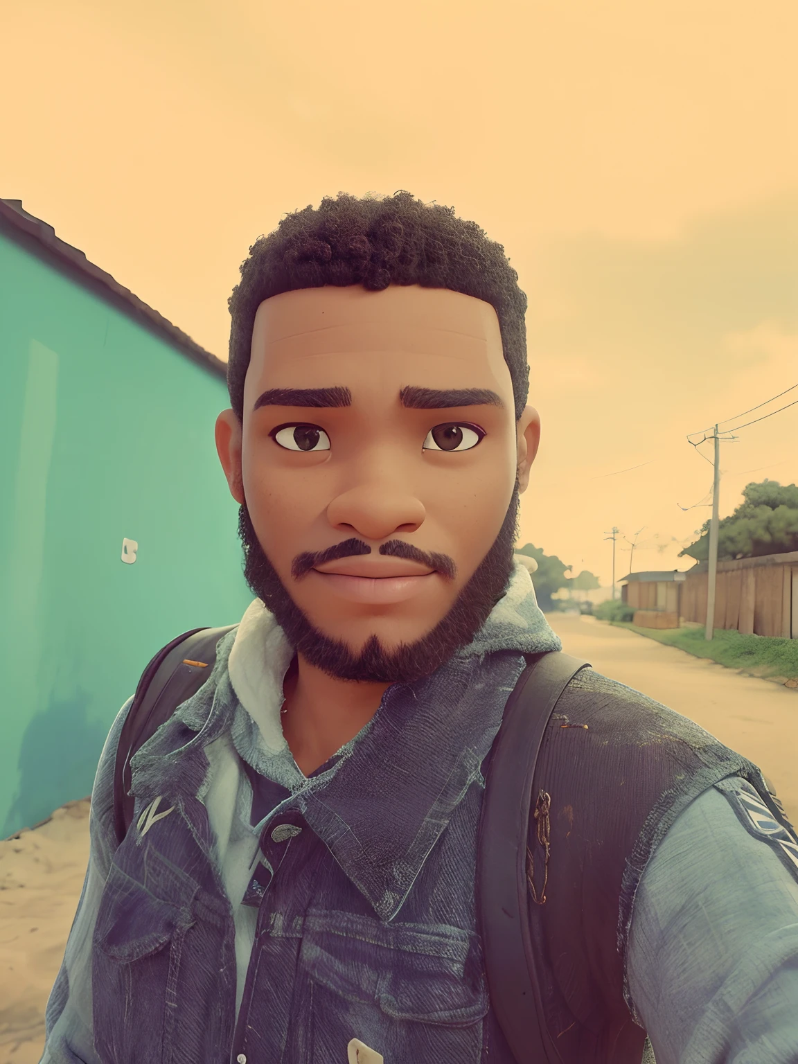 Homen com barba cheia, afro-americano, Vista frontal sentado na cama, Looking at camera, cabelos pretos, Foto RAW,((Camisa Preta:1.2)), ((retrato)),Afro-descendente, Use uma boina, cabelo estilo militar, Slim and slightly athletic body, Wear basic clothes, Homem de 18 anos, olhos negros, olhos perfeitos, ((fundo branco:1.2)), studio lighting, alta qualidade, filmic grain, Fujifilm XT3, Centralizado