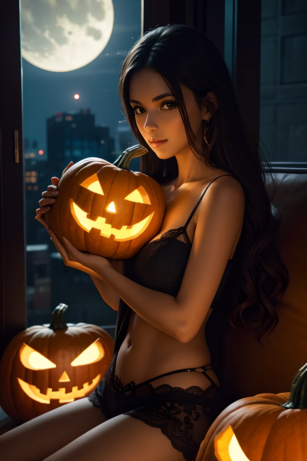 mulher, psicopata, pumpkin night,