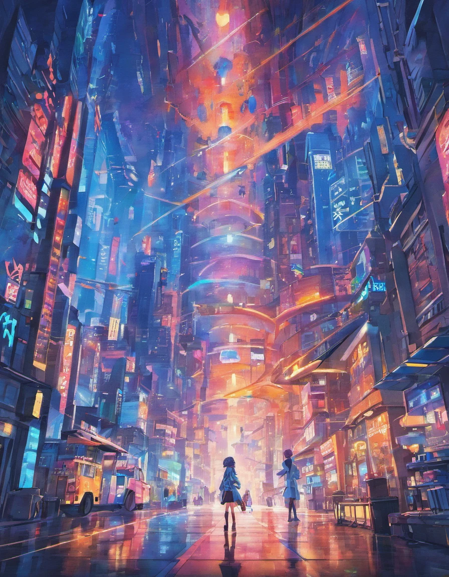 Futuristic city blue aesthetic