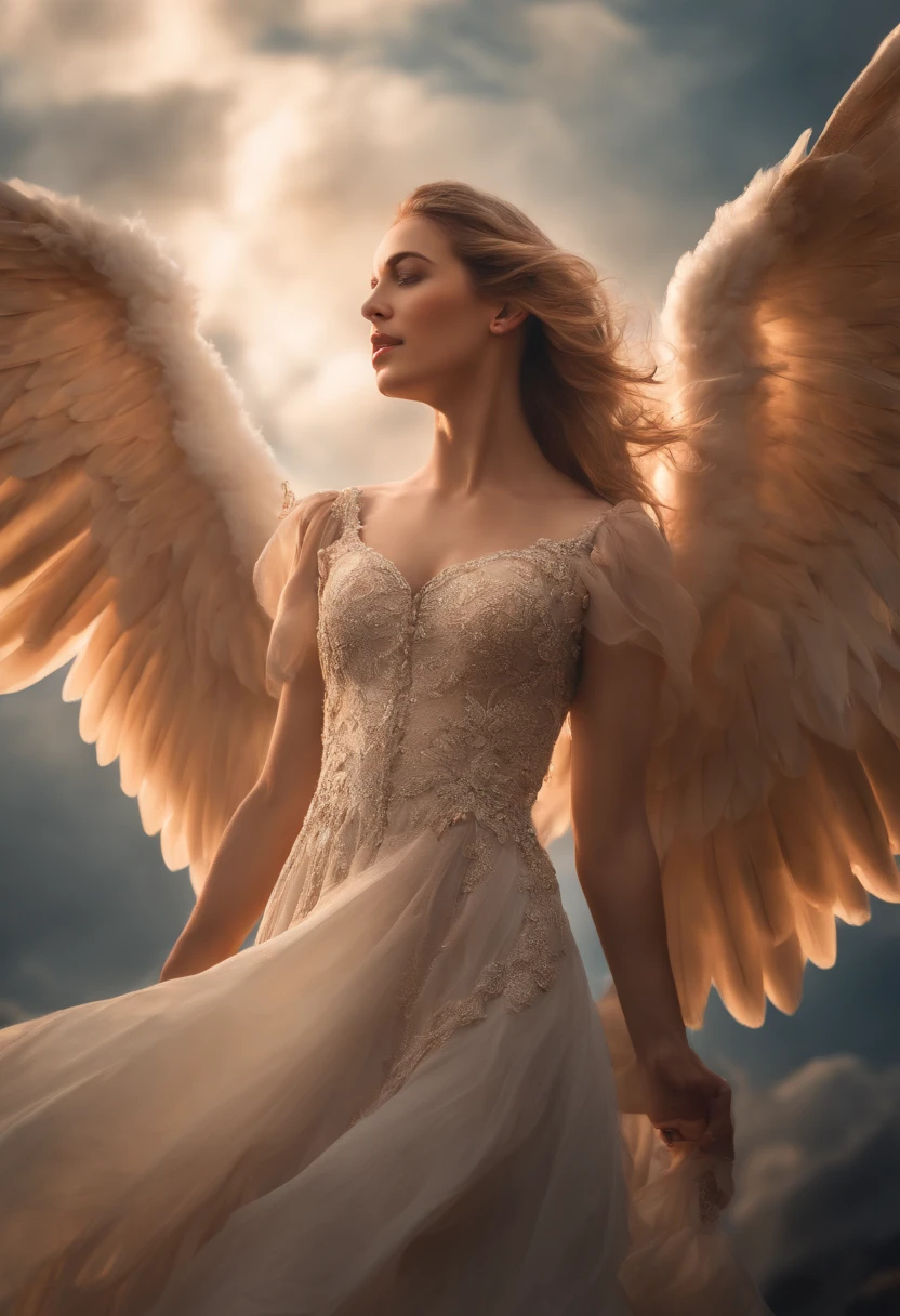 Heavenly angels of girls descending from the sky, Realistic epic, Soft Cinematic Portrait, adobe lightroom, photographic lab, Highly detailed, Faded, (Neutral colors: 1.2), (nffsw: 1.4), (Soft colors:1.2), hyperdetails, (art  stations:1.4), Cinematic, Warm lights, Dramatic light, (Intricate details:1.1), Complex background, (rutkowski:0.66), (blue and orange:0.4)