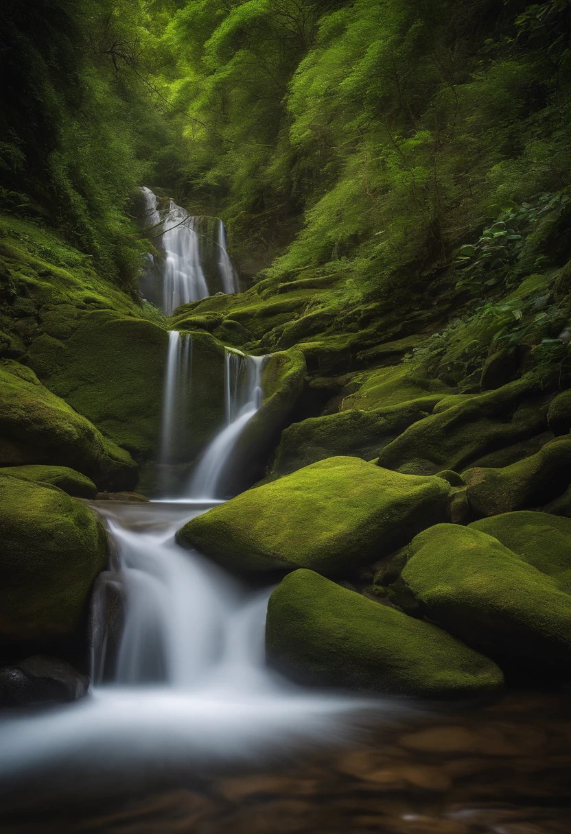 Cachoeira transmite quatro aventureiros fantasia natural paisagem fada verde, proportion Aurea, detalhe animado, delicado, QuixelMegascans trend, imagem perfeita, super high resolution, perfect composition, circunstanciado, super cor, (pele de alto detalhe: 1.2), 8k ultra high definition, DSLR Camera, soft lighting, alta qualidade, filmic grain, Fujifilm XT3