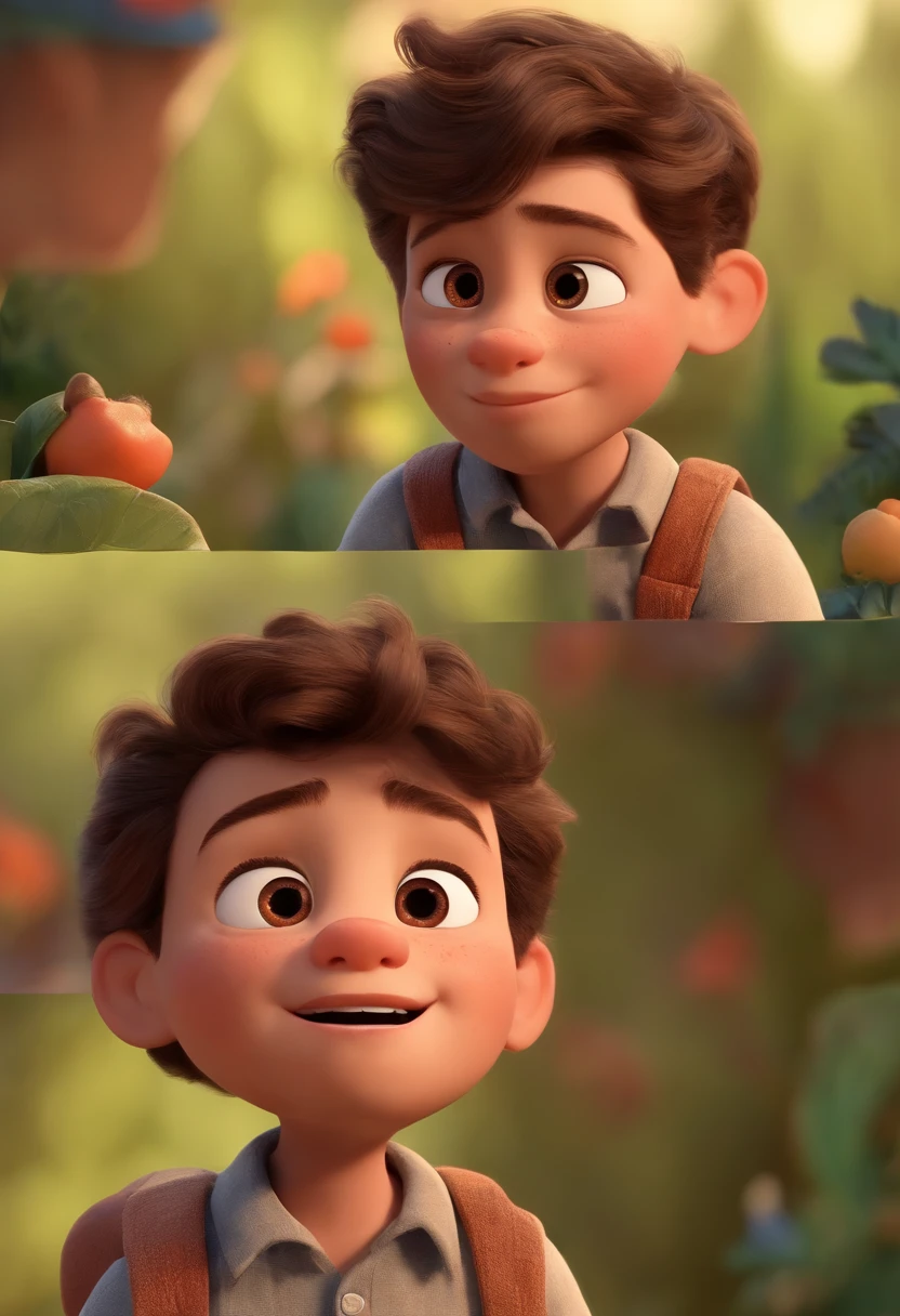 Image of a boy for a story in a YouTube video in Pixar format, He's the little allabester, He's the class leader, He's outgoing, Playful and gets up for a lot of things