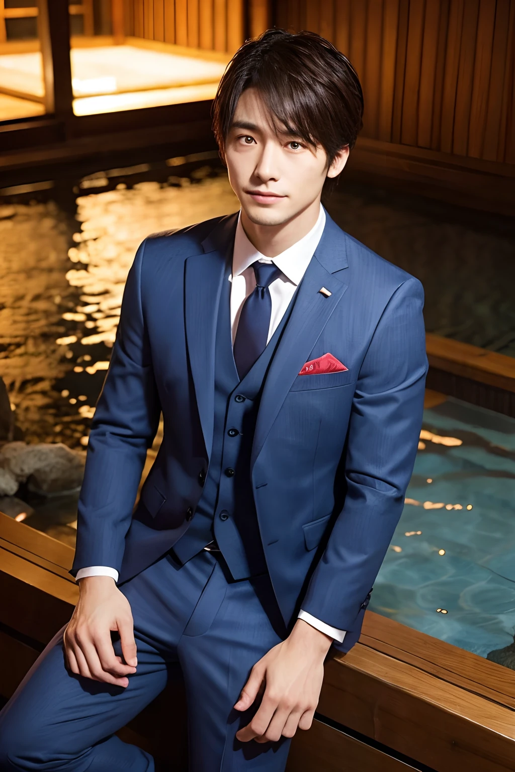 hot onsen、Wearing a suit、OL