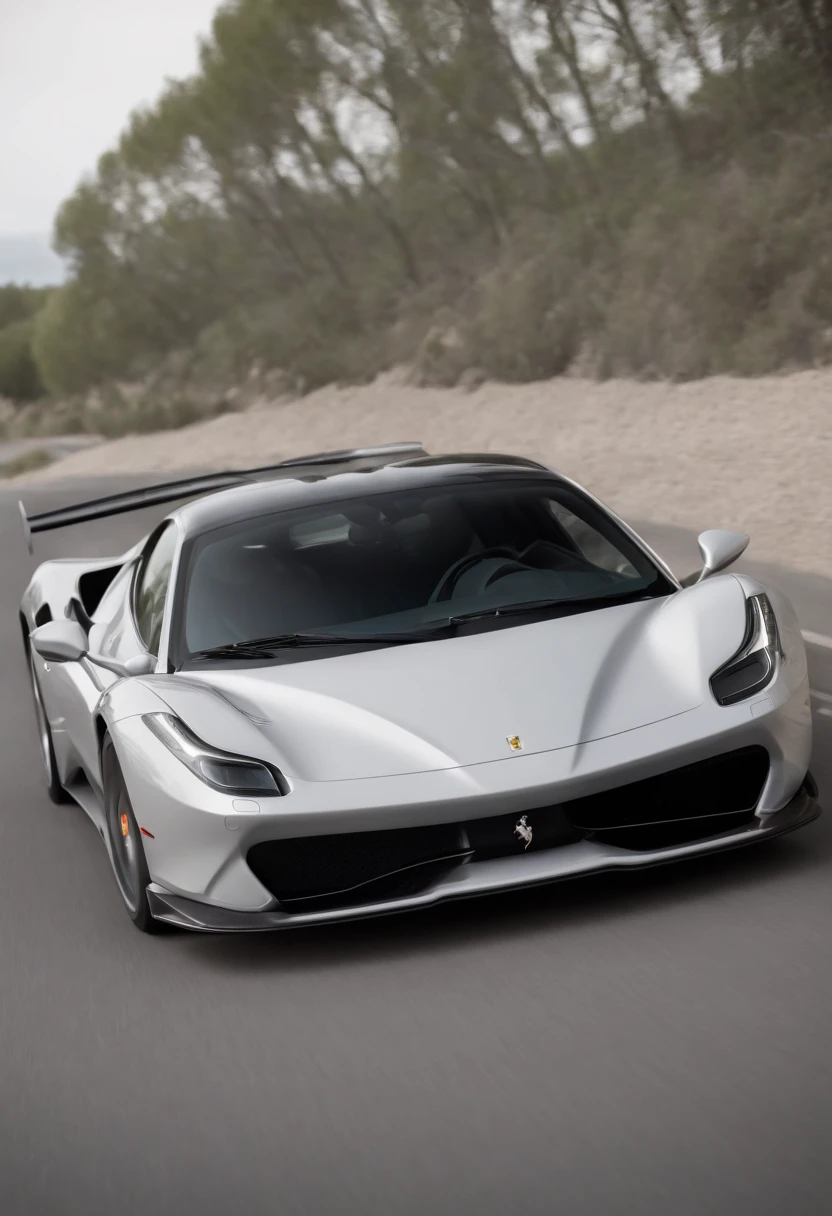 drawing of a car, just the black lines without any color of a Ferrari F90 em flash showing the entire car diagonally, remove the color from everything and leave only the lines of the drawing in black and the white, no background, for a coloring book, vector, white background , black and white, vector, contour only one car, one car no paint only lines of the draw,