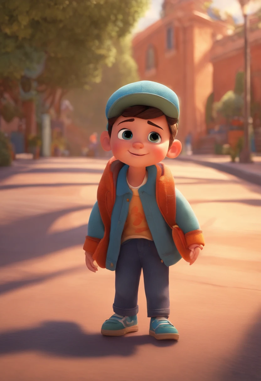 Image of a boy for a story in a YouTube video in Pixar format, He's the little allabester, He's the class leader, He's outgoing, Playful and gets up for a lot of things