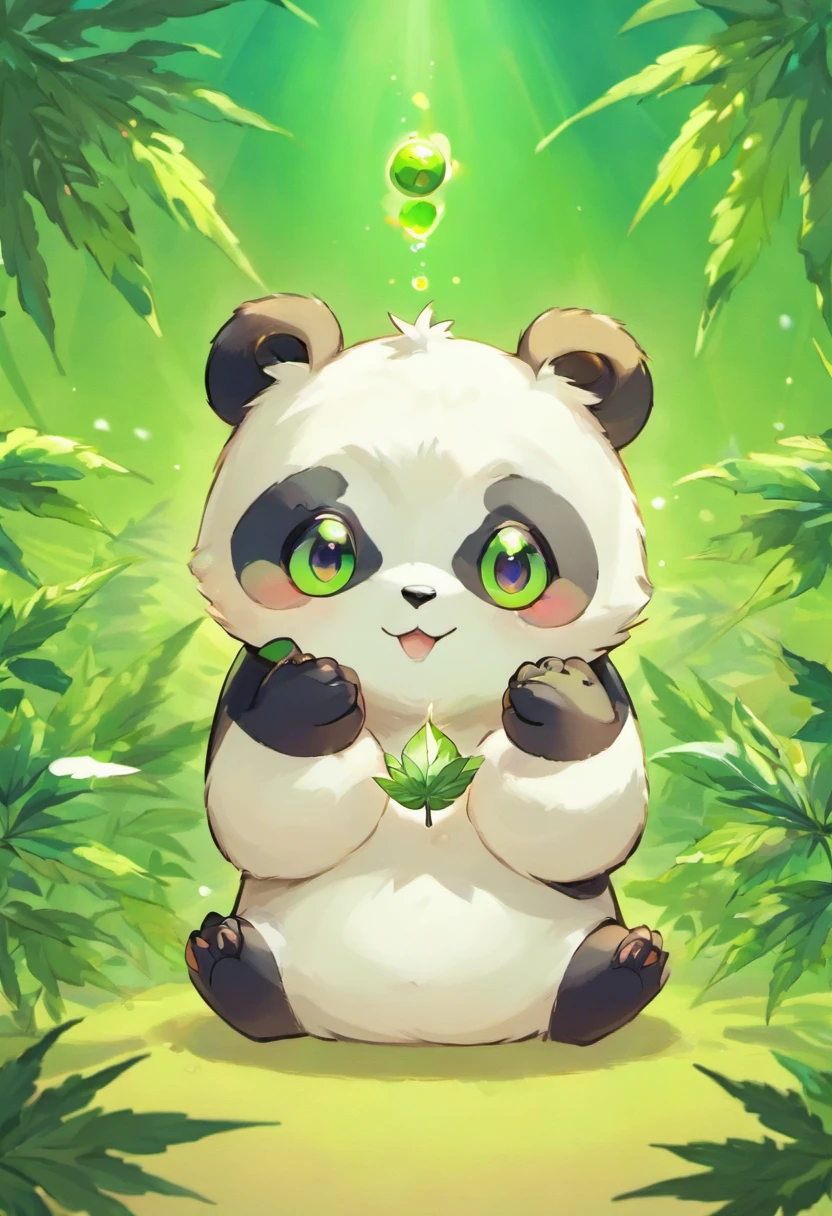 Baby Stoner Panda, Stoned Eyes, Marijuana Panda Cub, 420