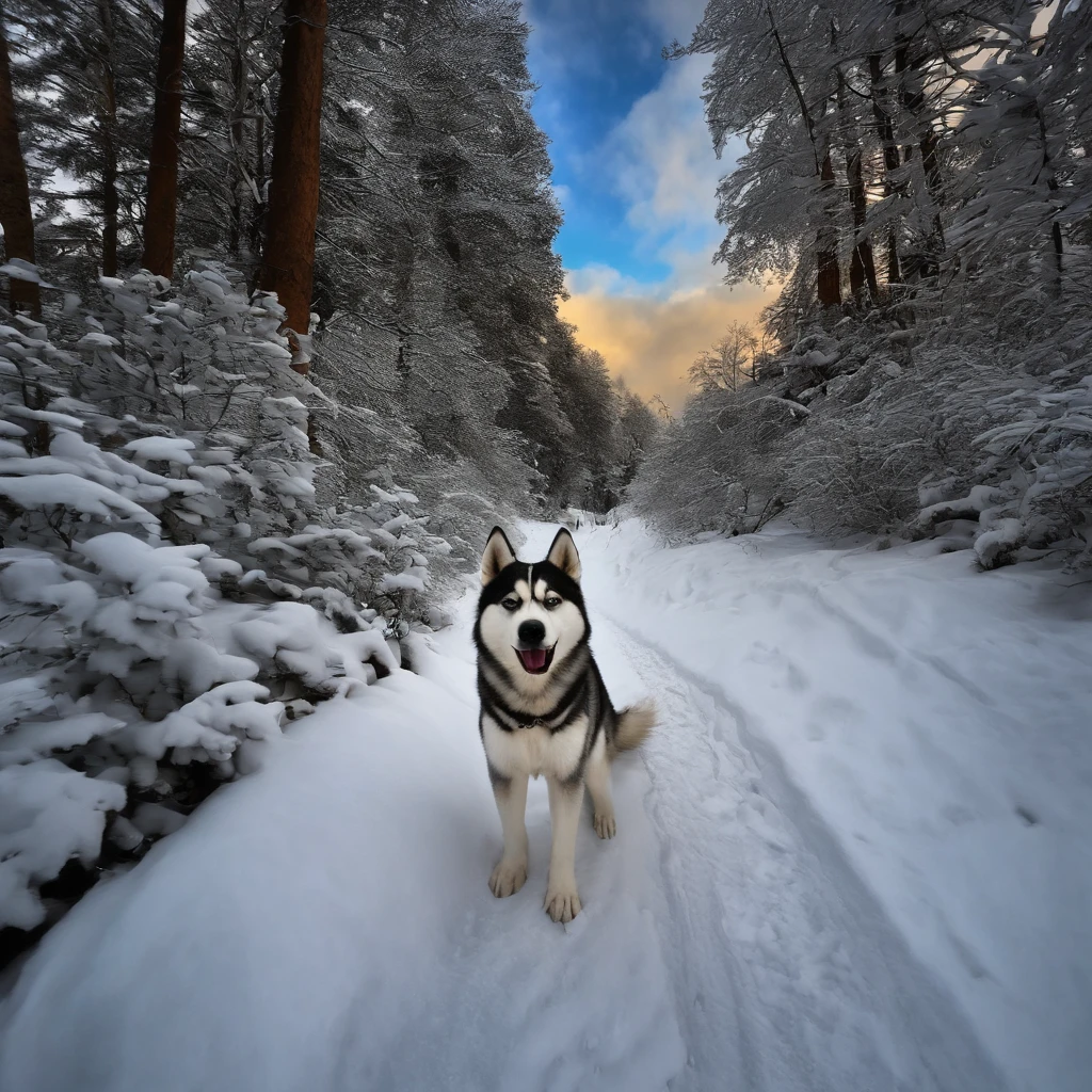 Husky Siberiano todo branco uivando Obra-prima pilar_Of_o_Universe Nature Snow Path Equirectangular Ideal Moon Meticulously Intricate Ultra_Ultra de alto detalhe_High_Ultra Pro-Photorealistic Ultra Resolution_High_qualidade ultra_agudeza