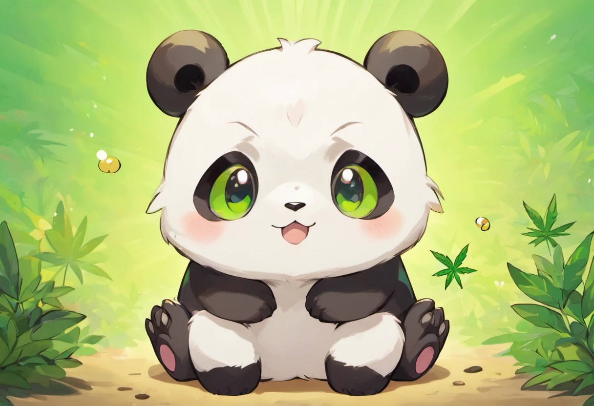 Stoner Panda, Stoned Eyes, Marijuana Panda Cub, 420, Quadruped, Almost Closed Lazy Eyes, AAngry, Squint