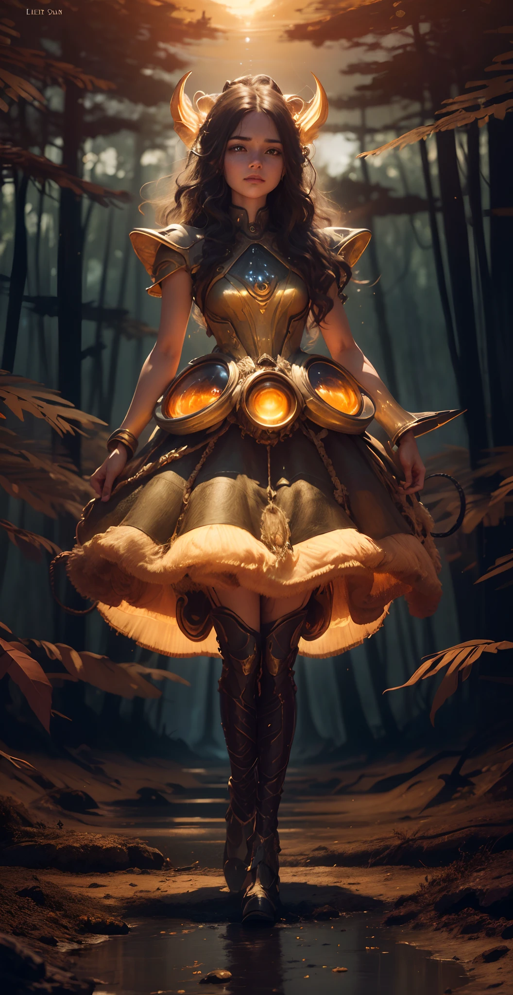 An extreamly beautiful female with long curly hair wearing elegant flowing garments, riding an alien horse like creature, A tiny figure rides, A Galvian stead, ((an alien horse-like creature with extreme long muzzle and neck, ridge disks along its back and spine and ridge gills along its neck, a flowing white tail)), A beautiful creature is seated upon the mount, beautiful flowing garments, a uniform of alien elegance an wear, lustrous flowing hair, beautiful features, air breathing technology, rides across the baren landscape of an alien world, dust blows across the desert in swirls of sorrow, bright orange and pinks of a setting alien moon, near dark, a Jovian world hangs in the furoin sky, she rides to the edge of the horizon, and to new tank city, photorealistic, hyperdetailed, sadness and forlorn, an ending, extreme long shot, vast distances, emptiness, 64k resolution