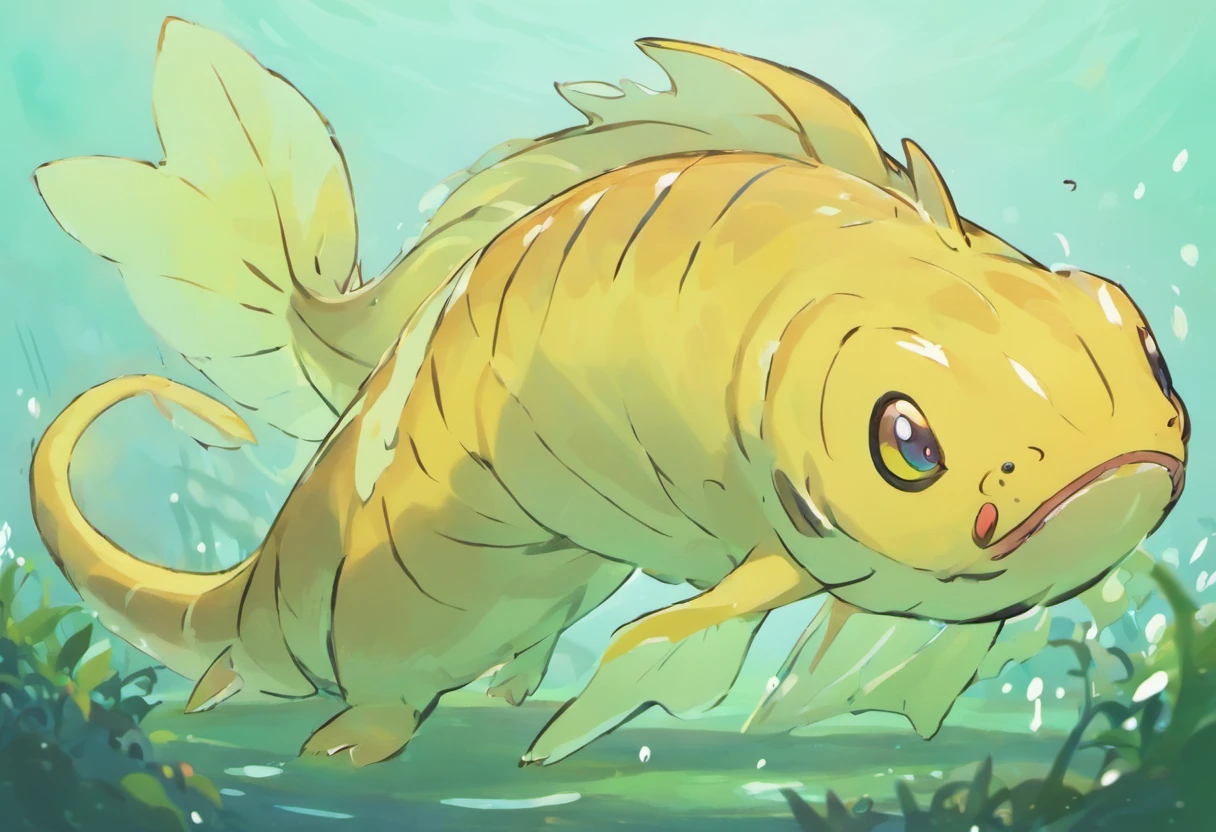 Epic Mythical Adult Catfish, Long Eel Like Body, Dragon Whiskers, Four Leg, Muddy Feet