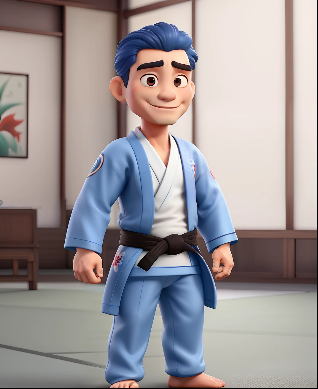 Professor de Jiu Jitsu se kimono branco
