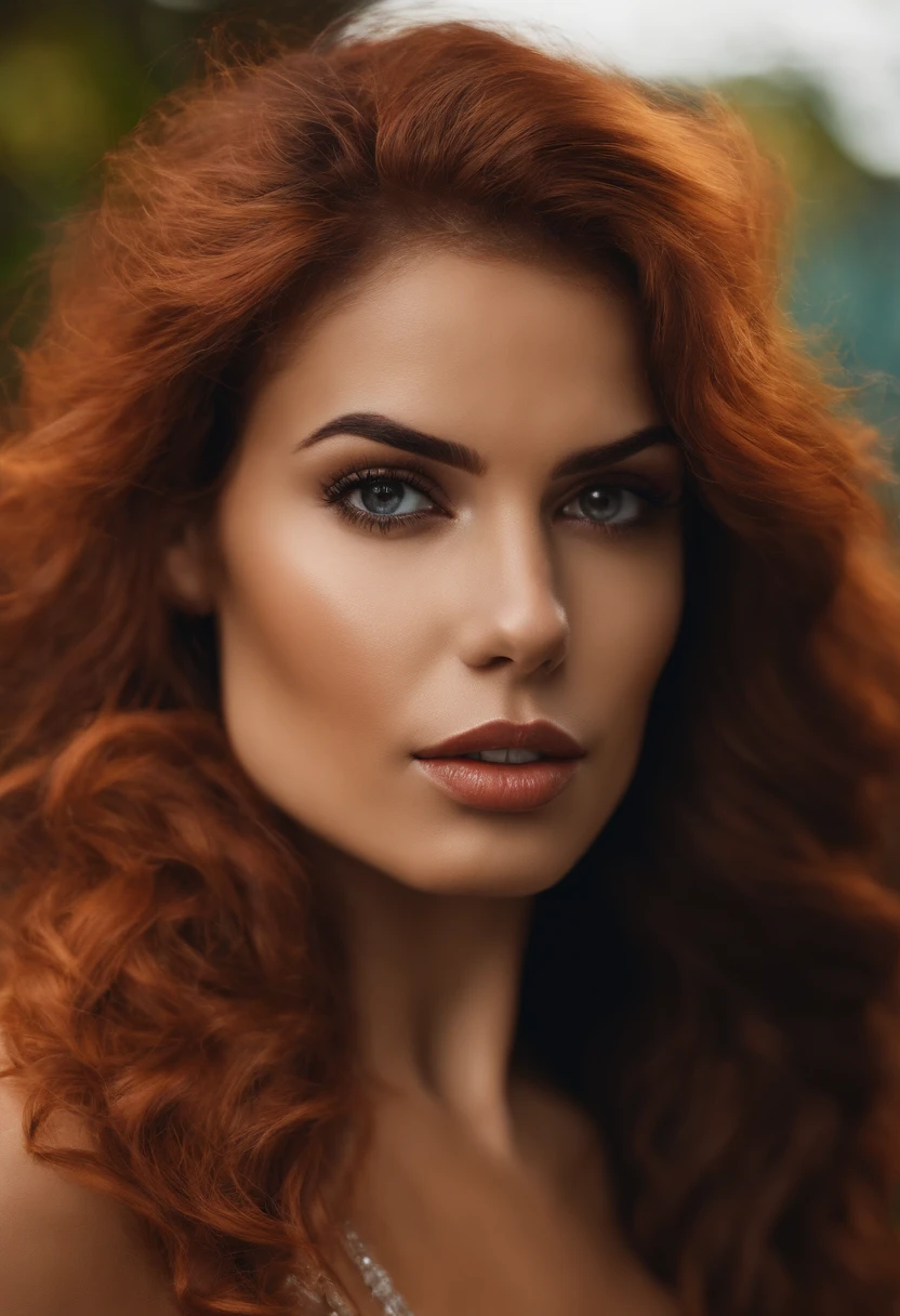 Mulher ruiva pelada com o rosto da atriz brasileira, Paola Oliveira