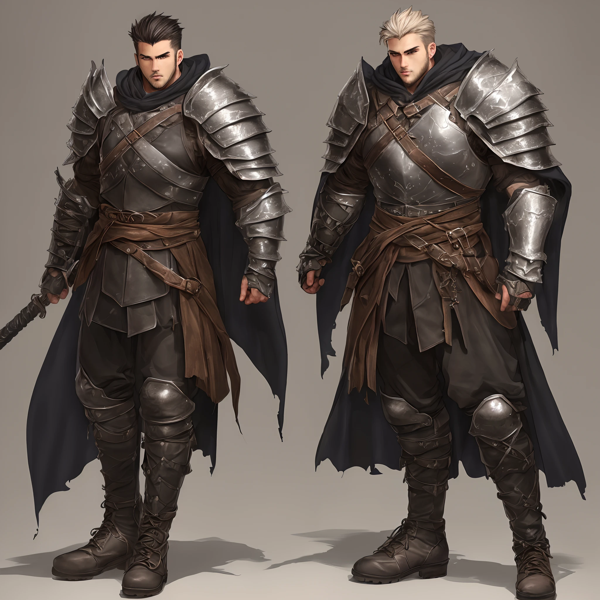 Body("Tall" + "Muscular build" + "Scars across arms and chest" + "Piercing eyes" + "Intimidating presence")  
Clothes("Black leather armor" + "Sturdy combat boots" + "Tattered cloak")  
Species("Human")  
Sex("Male")  
Age("Late 30s")