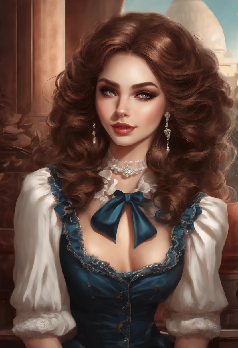 illustratio　エロ　Lori　a beauty girl　western building　Maids　horor