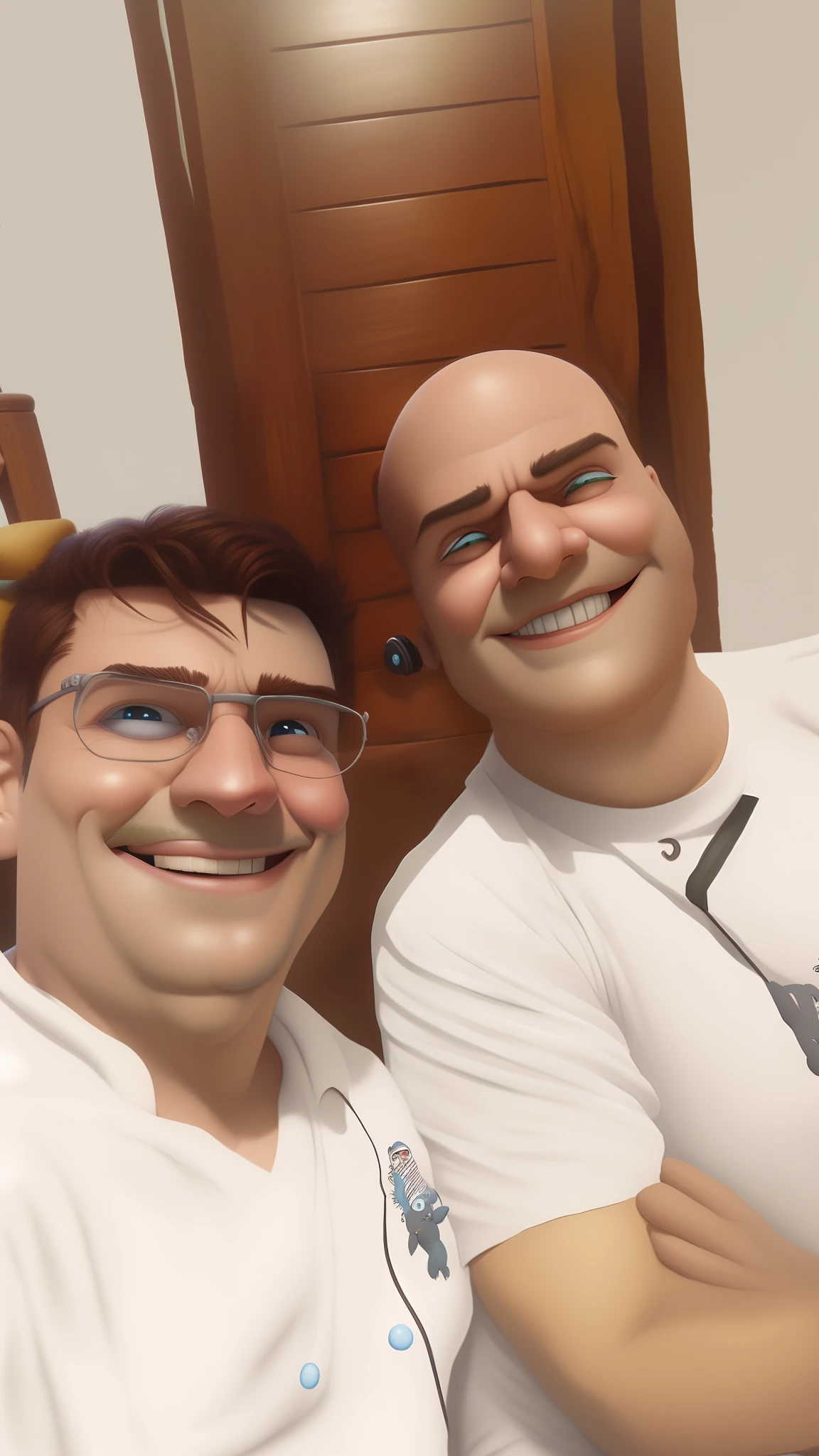 Dois homens posam para uma foto em frente a uma montanha, animation movie still, animated film, disney render, animation film, Disney fotorrealista, pixar retrato 8 k foto, retrato pixar, animado ainda, Arte Oficial, Estilo dos desenhos animados da Pixar, estilo de arte disney, imagem promocional do filme, estilo pixar dos desenhos animados, siblings, estilo de arte dos desenhos animados, arte dos desenhos animados, pixar rendering