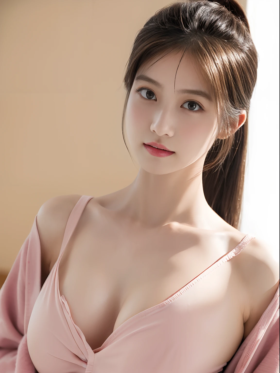  Girls(​masterpiece:1.4)、(in 8K、realisitic、Raw photo、top-quality:1.4)、(Real Face:1.4)、(real looking skin:1.3)、超A high resolution、A hyper-realistic、Brown eyes with beautiful details、Black Shorthair、Brown Low Ponytail、2 nurses、White nurse uniform、Nurse Cap、White underwear、high detailing、(huge-breasted:1.5)、cleavage of the breast、Blushing、Embarrassed look、gargantilha、hospitals