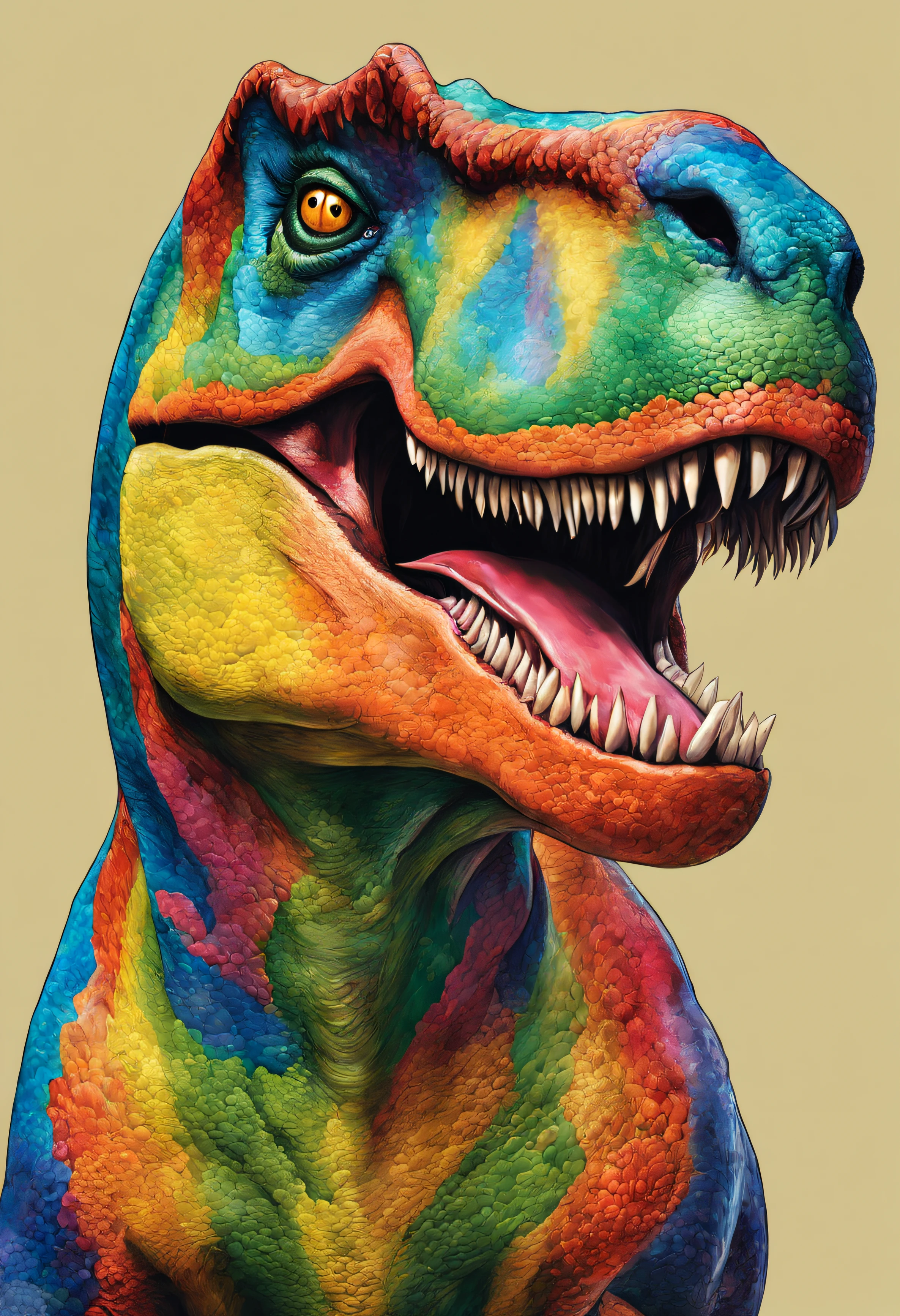 T-rex :: by Anita Bathe, Phil Lashio, Seymour Buttz, Wilma Dickfit :: A complex inspiring colorful, precious and delicate iconical art by a creative and amazing classy artist, bringing joy and tears an laughter to an amazed world.
