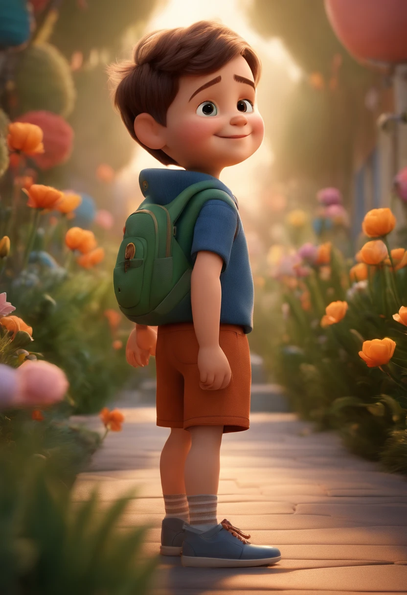 a happy cute standing short hair, vestindo uma fantasia espacial, , fundo branco, barnet, Tom, Estilo Pixar, ....3d, desenhos animados, rosto detalhado, asymmetrical 16k