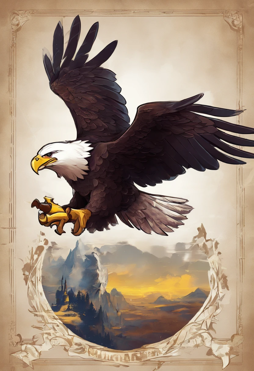 American Bald Eagle with the words “American   Deals” above it. Holding a happy pikachu Pokémon in its talons