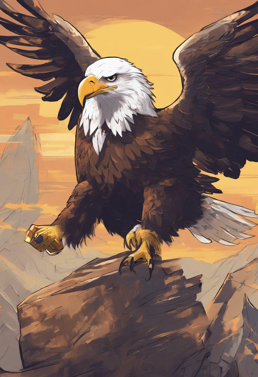 American Bald Eagle with the words “American Deals” above it. Holding a happy pikachu Pokémon in its talons