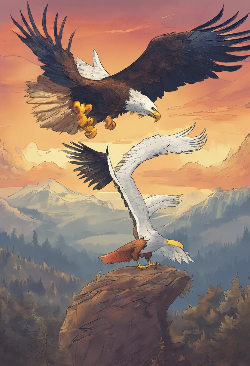 American Bald Eagle with the words “American   Deals” above it. Holding a happy pikachu Pokémon in its talons