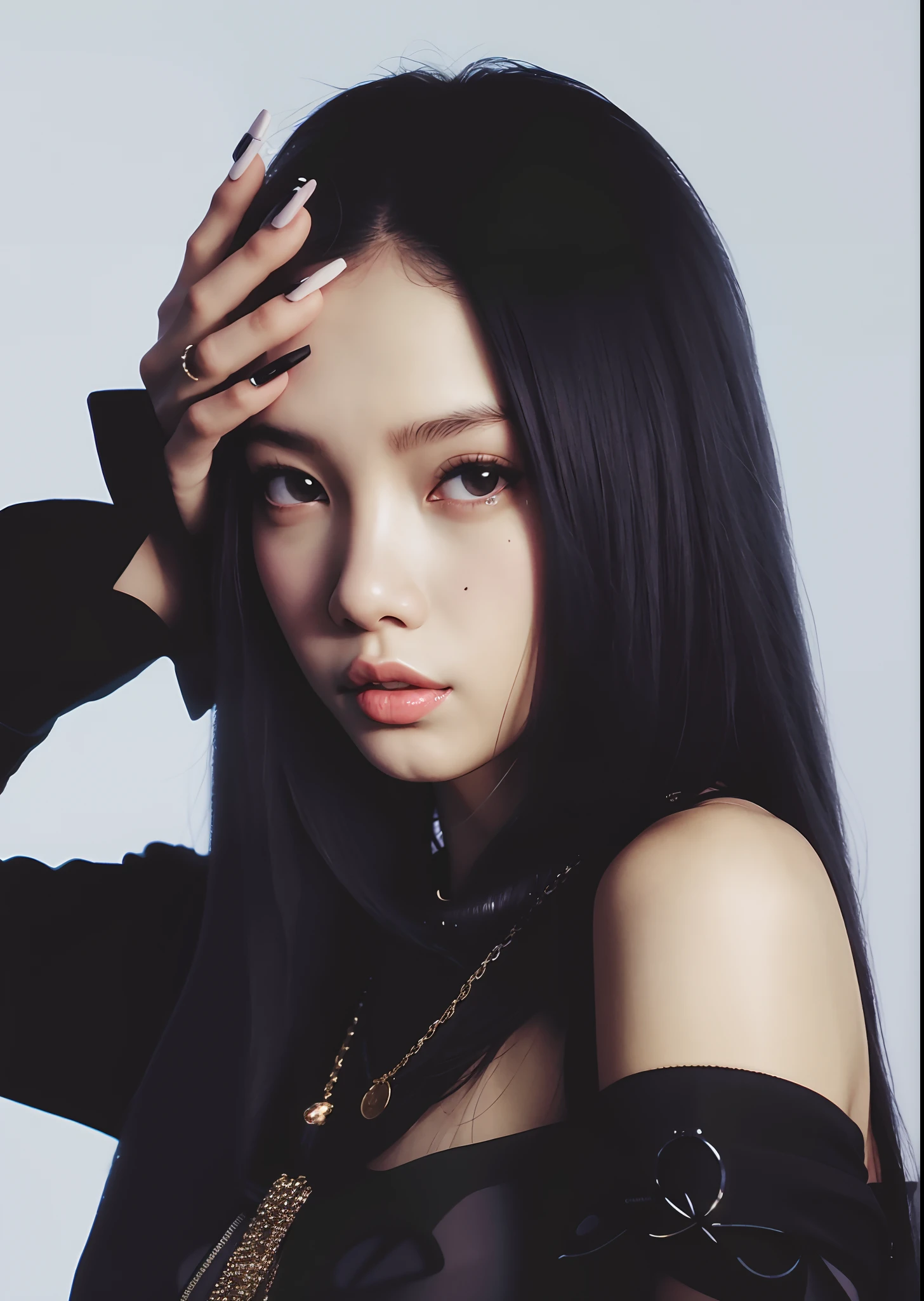 there is a woman with long black hair posing for a picture, jennie blackpink, Retrato de Jossi de Blackpink, Parque Roseanne do Blackpink, Portrait of female Korean idol, Retrato Jisoo Blackpink, jossi do blackpink, jisoo do blackpink, Jisoo do Blackpink, Parque Ji-min, Ji-Min, Jiyun Chae, Jaeyeon Nam, Heonhwa Choe