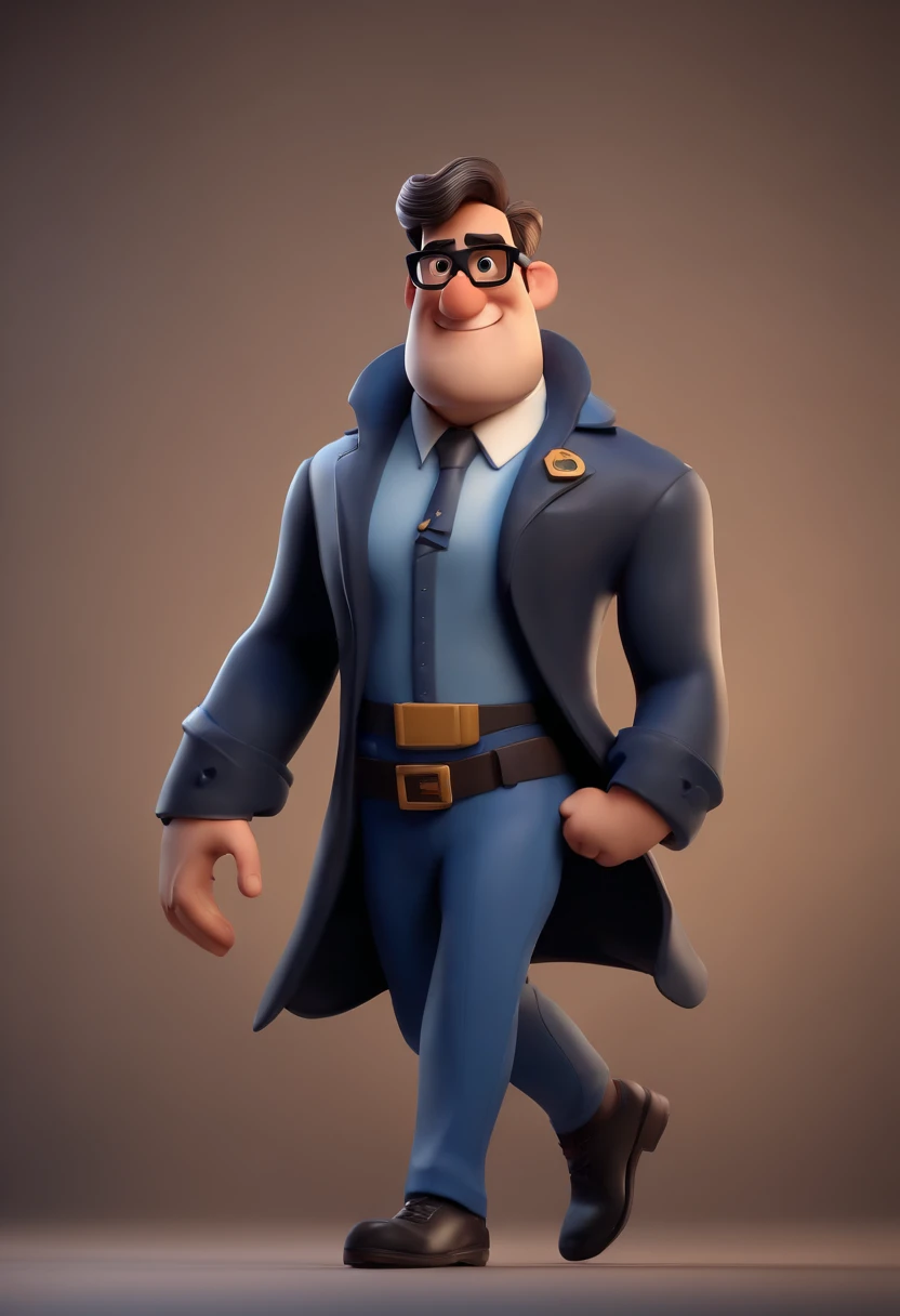 Cartoon character of a man wearing black glasses and a blue shirt, um personagem animado, Caractere estilizado, animation style rendering, 3D estilizado, Arnold Maya render, 3 d render stylized, toon render keyshot, Personagem 3D, Personagem 3D, 3d rendering stylized, 3 d character render, personagem de desenho animado, Personagem de close up, Pose de personagem, (Estilo Pixar) (master part:1.2) (Bokeh) (best quality) (pele detalhada) (textura detalhada) (8k) (argila) (Cinematic lighting) (foco nítido,Senta e vaza a parte superior do corpo