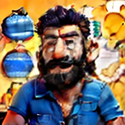 Dj gordinho, barba baixa, bigode separado da barba, olhos meio puxadinhos, cabelo moreno baixo, Orange pants with pockets, camisa preta, colete prata