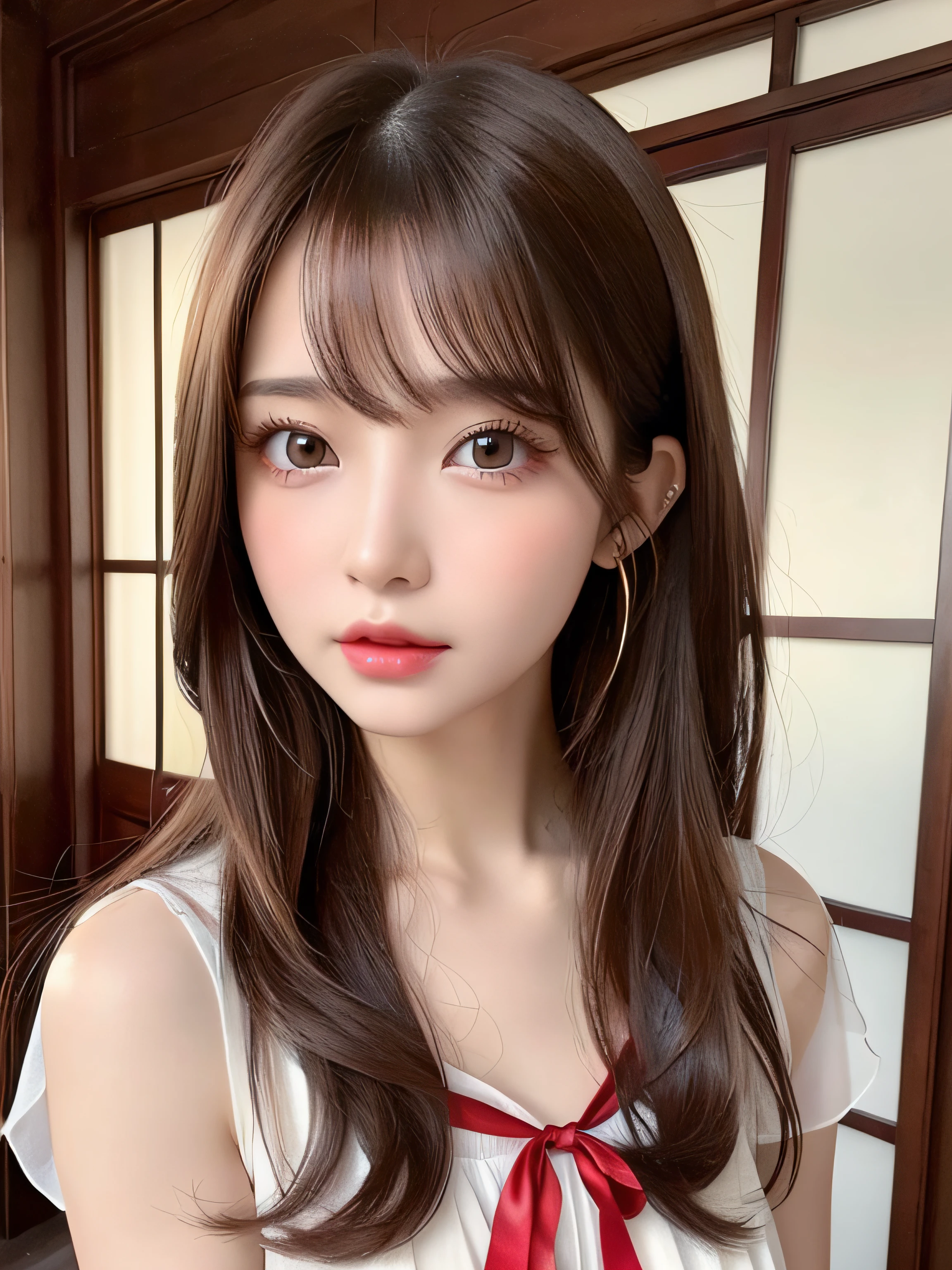 table top, highest quality, shape, Super detailed, finely, High resolution, 8k wallpaper, 完璧なダイナミックな構shape, beautiful and detailed eyes, classy and gorgeous winter dress,straight hair,,natural color lip,smile,20 year old girl、cute、sexy looking at camera,Always blur the background,perfect and beautiful face,Take only the face,beautiful and detailed face、slim face and style、Big eyes、Elegant face、beautiful and detailed face、KPOP idol face、Japanese idol faces、Big eyes、Party venue on the top floor of a high-rise hotel、blur background、Take a full body photo