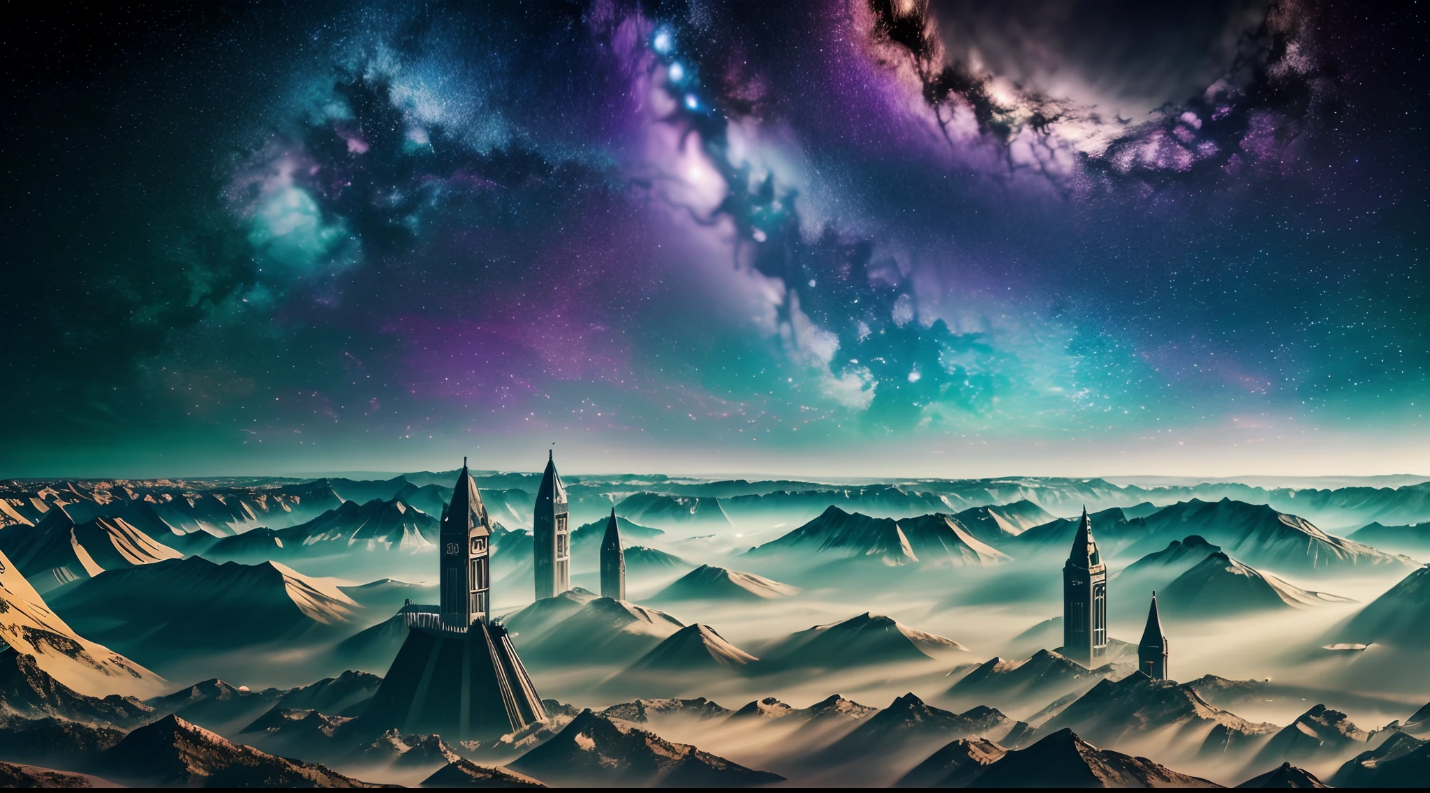 Multi exposure, layering, professional realistic photo, high quality, hyperrealism, lots of details, singularity, space and time, dark fantasy, hdr+, wallpaper, high detail, high resolution --auto --s2