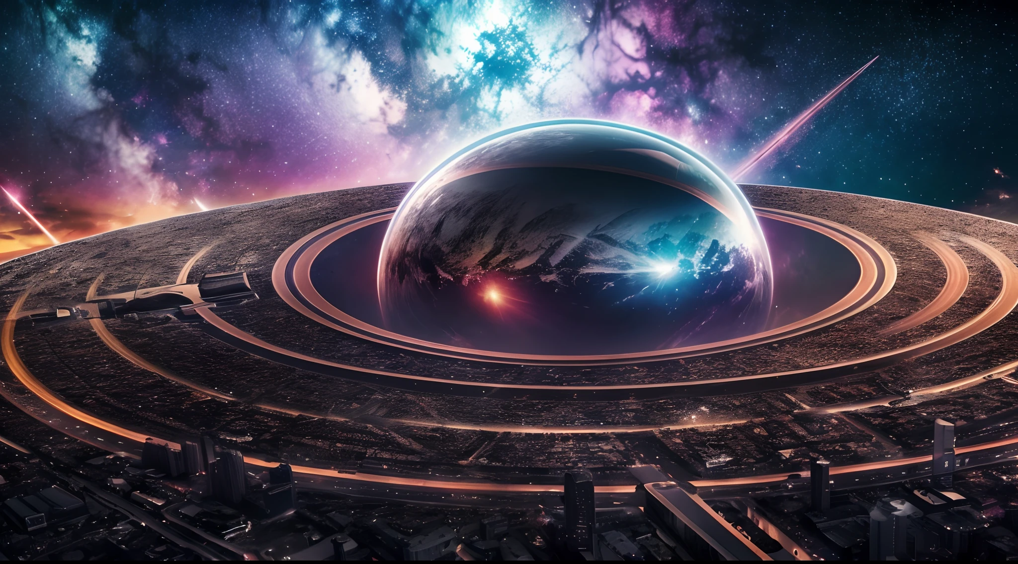 Multi exposure, layering, professional realistic photo, high quality, hyperrealism, lots of details, singularity, space and time, dark fantasy, hdr+, wallpaper, high detail, high resolution --auto --s2