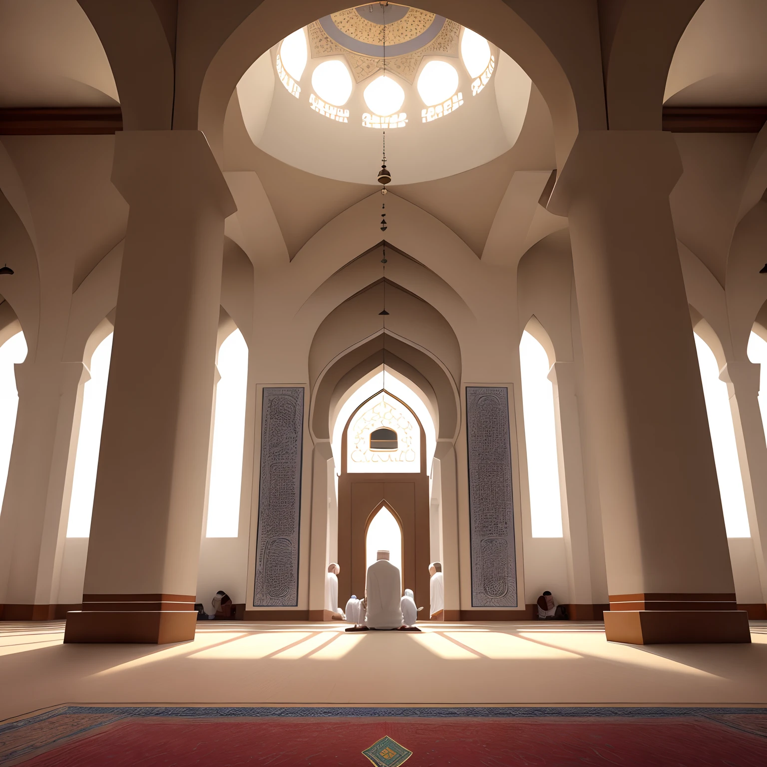 Two Sufist men are praying in the mosque during the time of the Prophet Muhammad