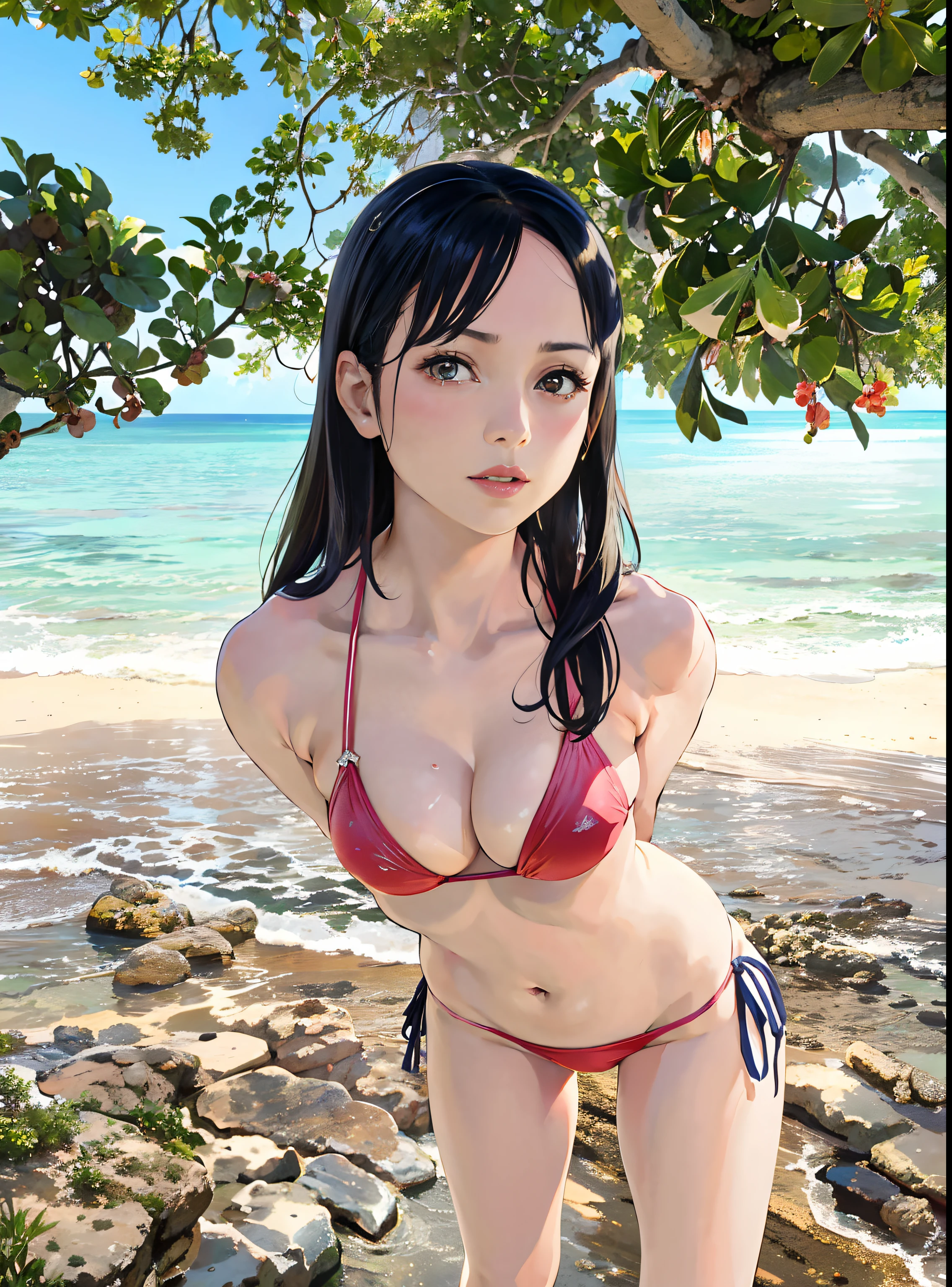 arafed asian woman in a bikini posing on the beach, 奈良美智, Japanese Models, Young Pretty Gravure Idol, Realistic Young Gravure Idol, Ai Yazawa, deayami kojima, Ayami, wearing two - piece swimsuit, Kimi Takemura, in bikini, Young skinny gravure idol, Swimsuit