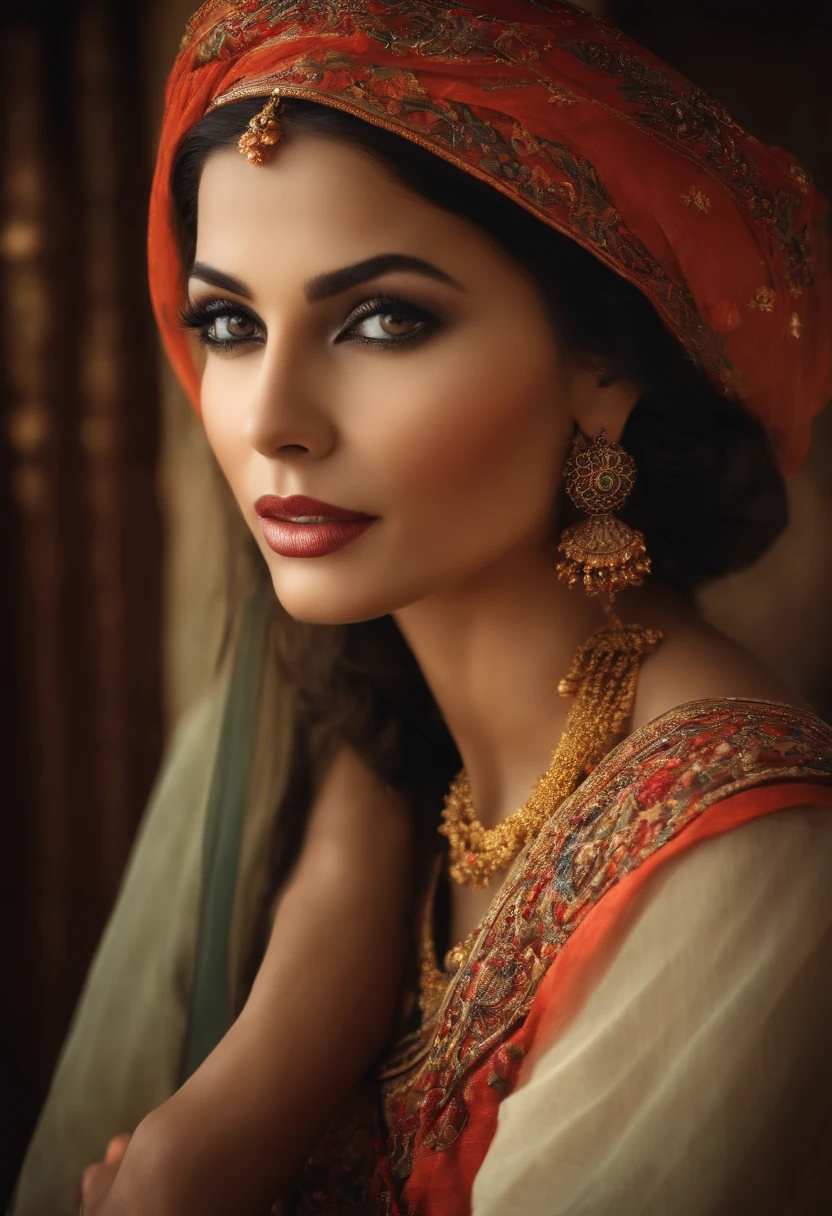 A beautiful woman is