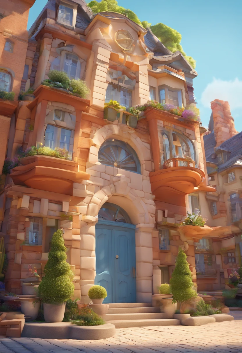 A dream architect inspired by Pixar animation, up close. The character takes center stage with captivating facial expressions, offering a touch of unreality