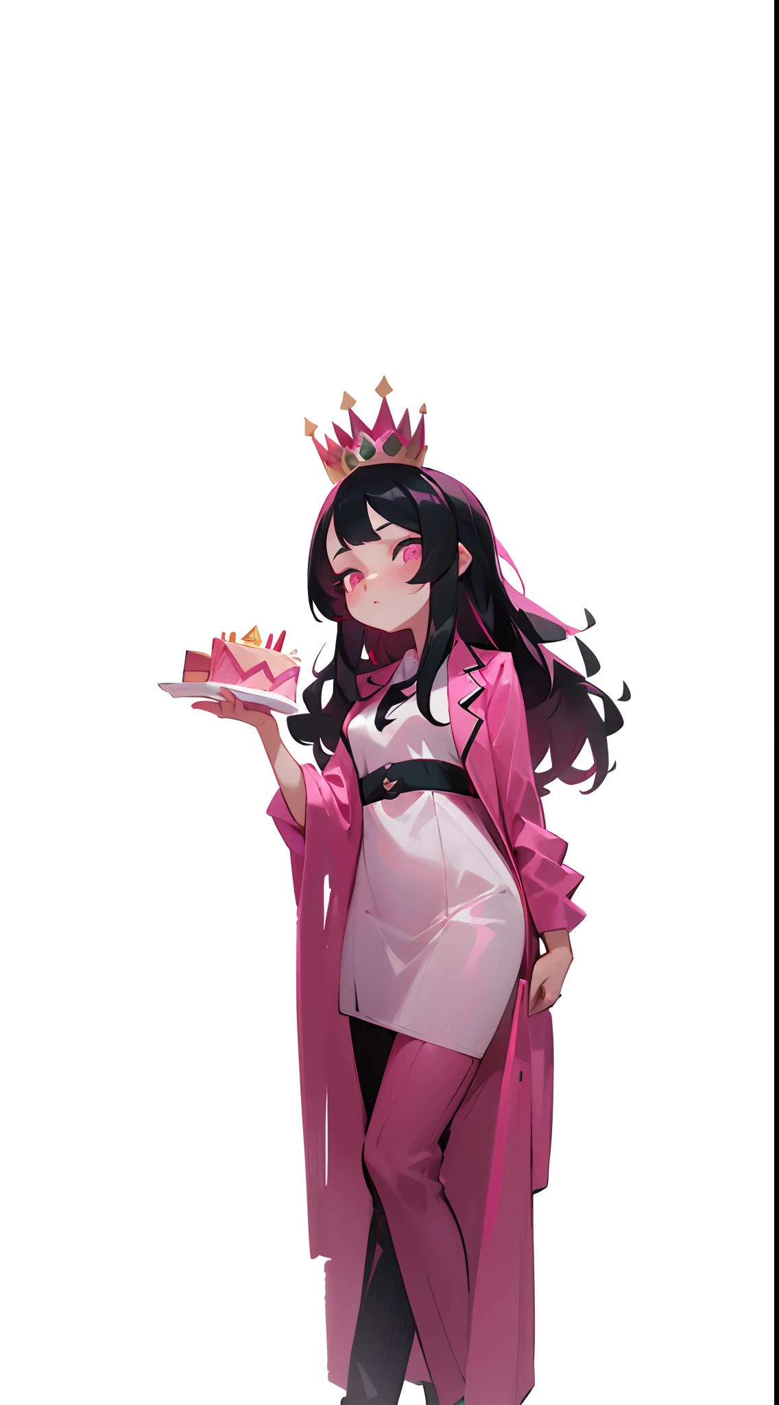 A beautiful woman wearing a birthday crown, Frontal photo,with fair skin,Beautuful Women,black color hair,Pink sports coat,Birthday party,A high resolution,4K
