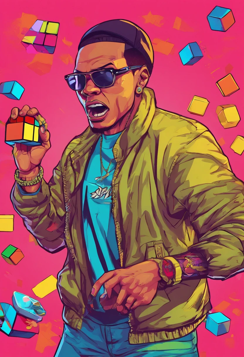 Logic(rapper) fighting for a Rubiks Cube