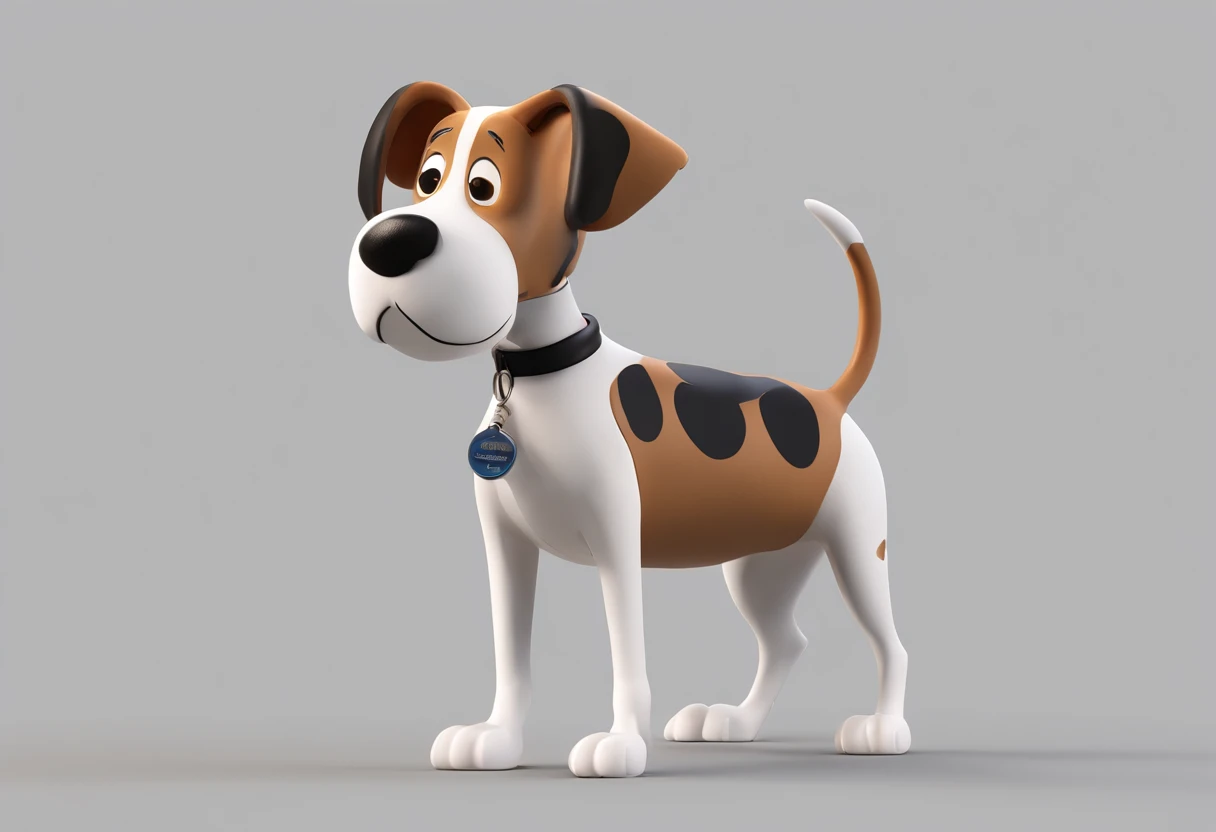 Snoopy style: a female dog, black, white and brown. Beagle. Dog brown face and ears. Dog back is black with paws in white