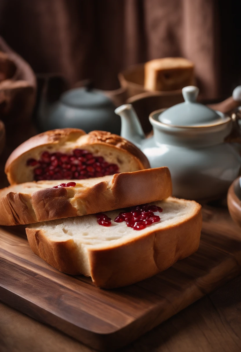 There is red bean paste in the bread.