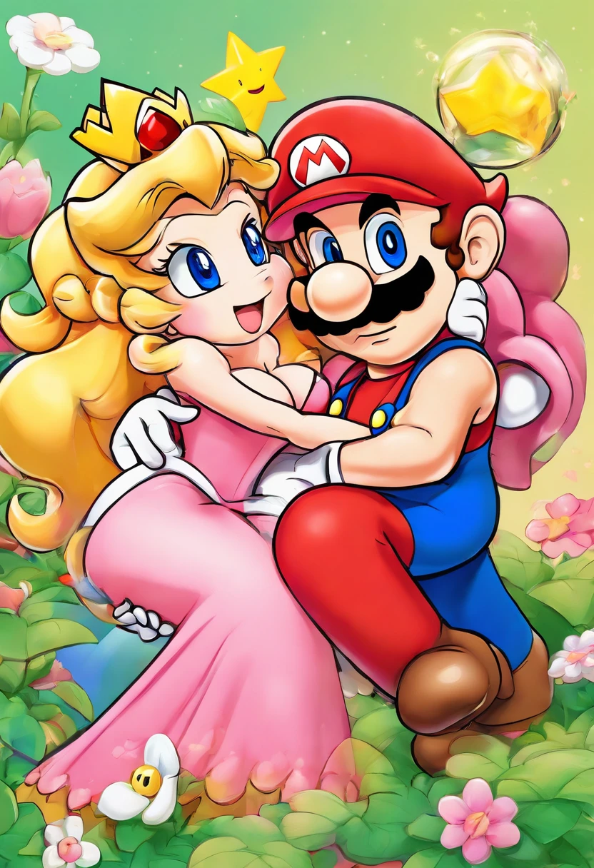 Mario raping a naked princess peach