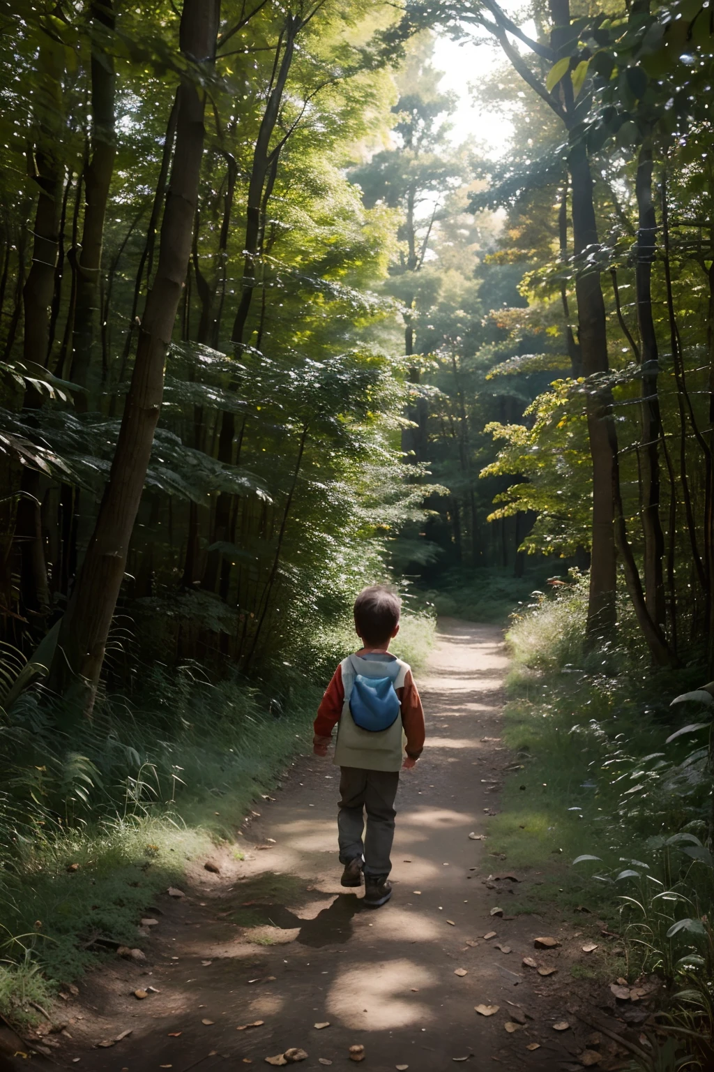 there is a young boy that is playing in the woods, adorable digital painting, expressing joy. by krenz cushart, childrens art in artstation, happy ???, enjoying a stroll in the forest, inspired by Goro Fujita, by Yeong-Hao Han, jaeyeon nam, inspired by Yeong-Hao Han, by Kim Eung-hwan