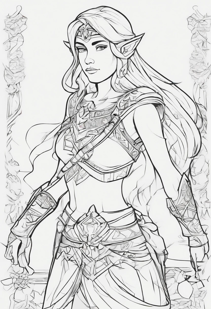 Zelda botw, botw style, medium boobs, no clothes