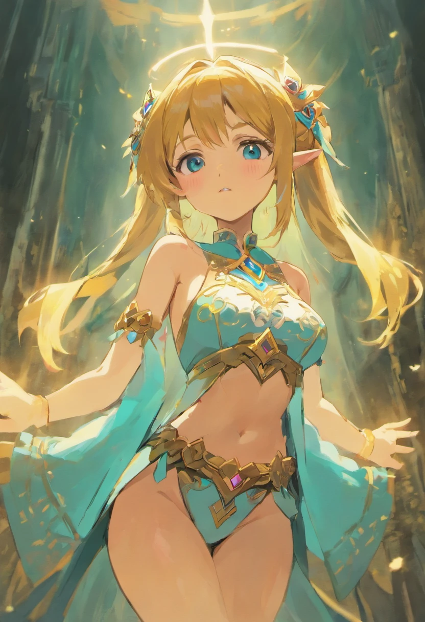 Botw Zelda, medium boobs, clothless